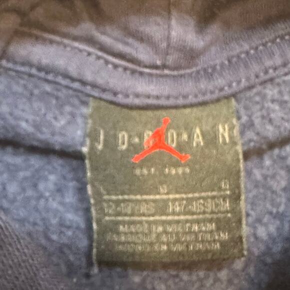 Jordan Hoodie sz L (12-14) Navy Blue Jordan Hooded Sweatshirt - Picture 5 of 5